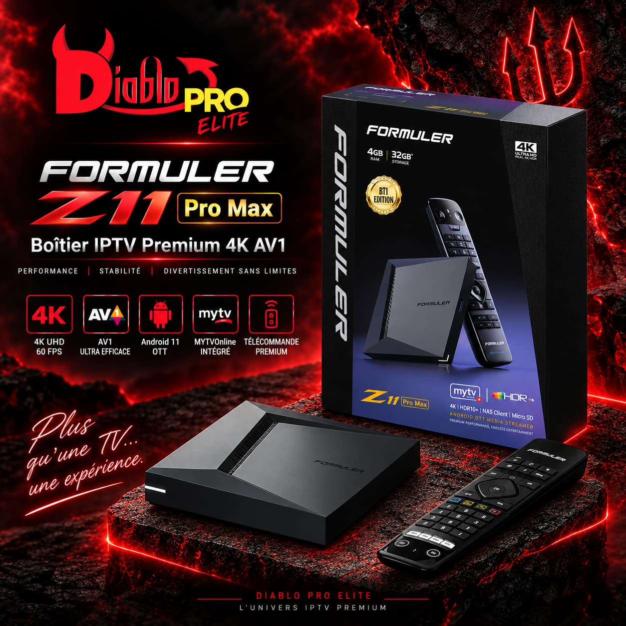 Formuler Z11 Pro Max – Boîtier IPTV Premium 4K AV1