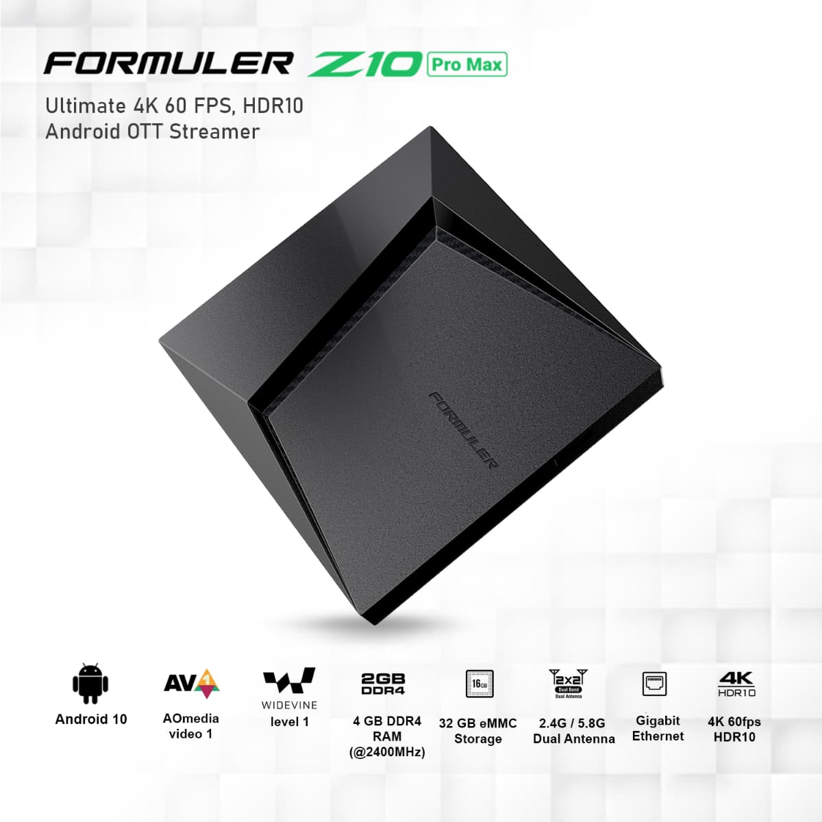 Formuler Z10 Pro Max – Boîtier 4K – vue 2